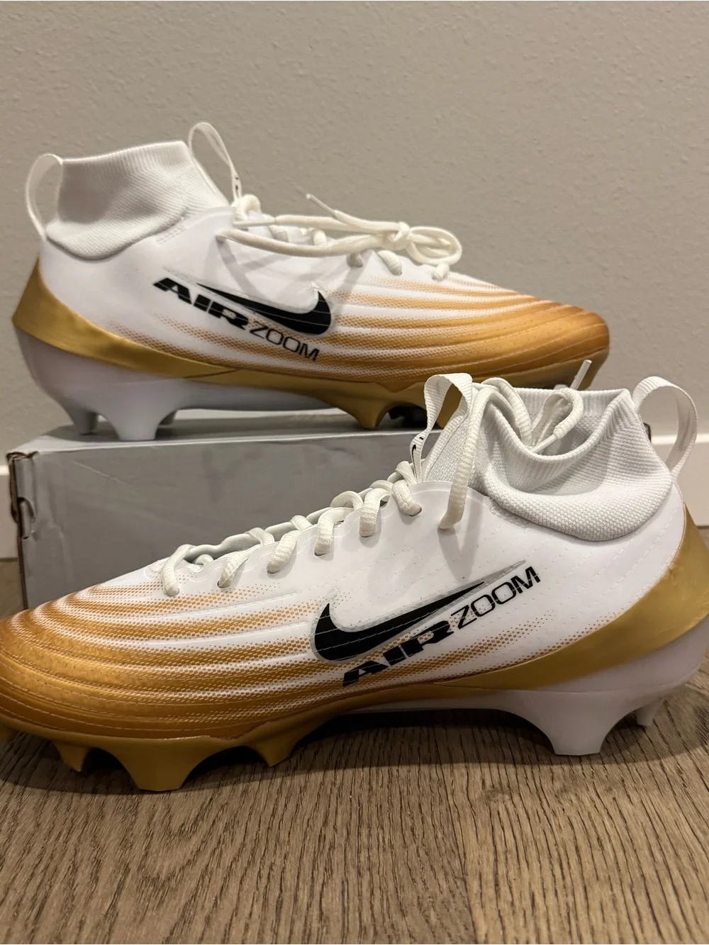 Nike Air Zoom Vapor Pro 1 Football Cleats White Gold